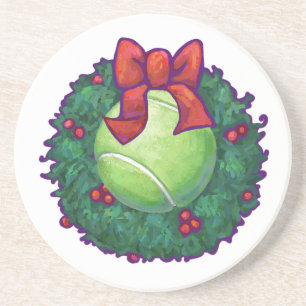 Tennis Ball Christmas Coaster
