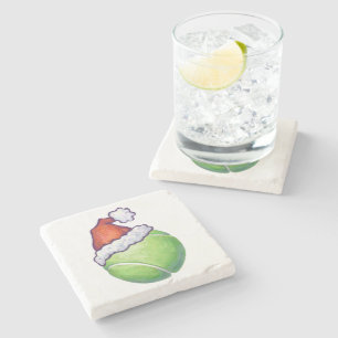 Tennis Ball Christmas Green Stone Coaster