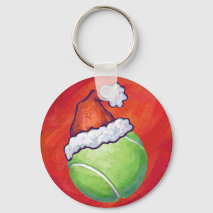 Tennis Ball Christmas Keychain