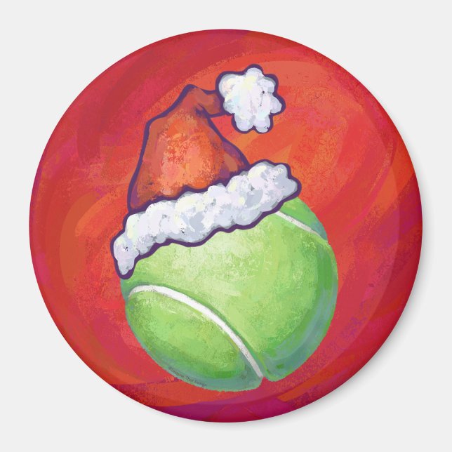 Tennis Ball Christmas Magnet (Front)