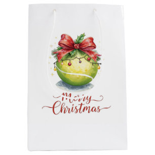 Tennis Ball Christmas  Medium Gift Bag