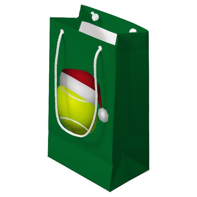 Tennis Ball Christmas Small Gift Bag (Front Angled)