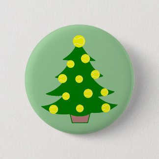 Tennis Ball Christmas Tree 2 Inch Round Button
