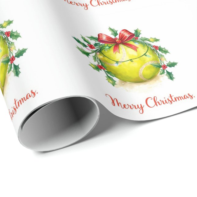 Tennis Ball Christmas  Wrapping Paper (Roll Corner)
