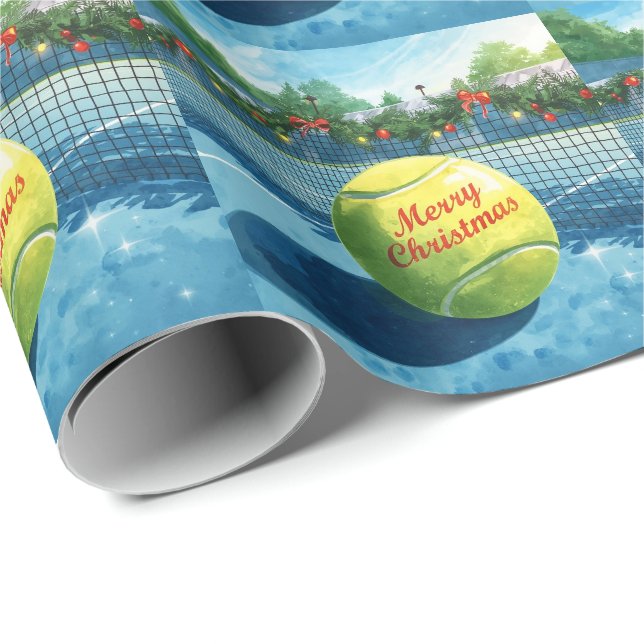 Tennis Ball Christmas  Wrapping Paper (Roll Corner)