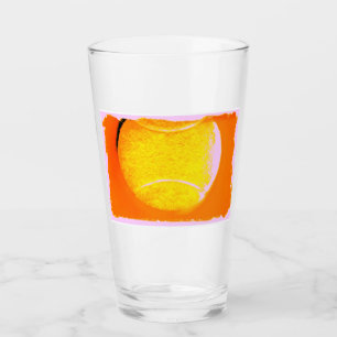 Tennis Ball Colourful Orange Yellow Pink Glass Cup