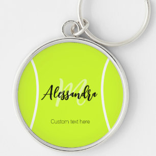 Tennis ball custom name & text keychain