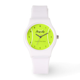 Tennis ball custom name & text watch