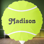 Tennis Ball Custom Tennis Player Team Name Sports Balloon<br><div class="desc">A fun and customizable tennis ball party balloon for tennis players and fans! Type your own tennis player's name, team name, or any other text in the custom text box to personalize it. These make a fantastic party decoration for tennis themed birthday parties, team parties and banquets, and other special...</div>