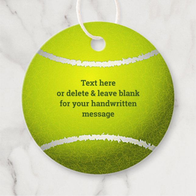 Tennis Ball Design Favour Card Tags (Front)