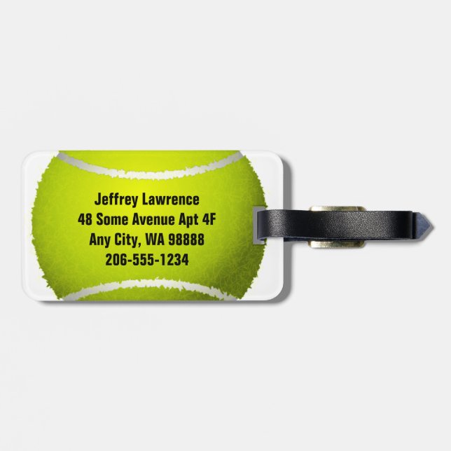 Tennis Ball Design Luggage Tags (Back Horizontal)