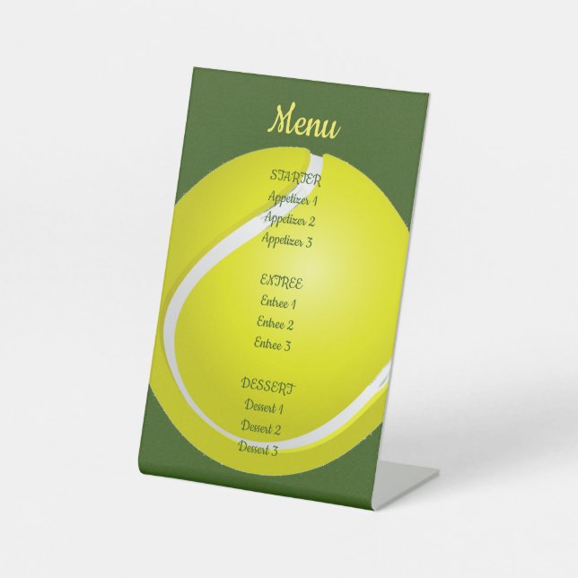 Tennis Ball Design Pedestal Table Sign (Front)