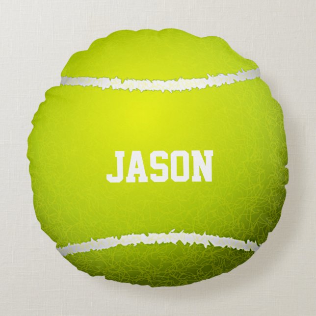 Tennis Ball Design Round Pillow (Front)