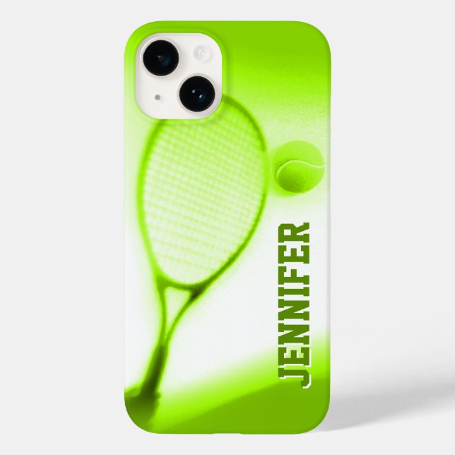 Tennis ball et raquette sport coque iphone vert (Verso)