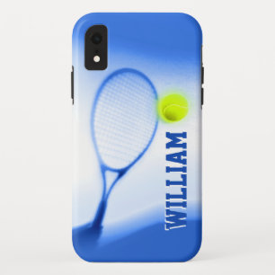 Tennis ball et raquettes sports bleu coque iphone