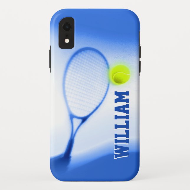 Tennis ball et raquettes sports bleu coque iphone (Dos)