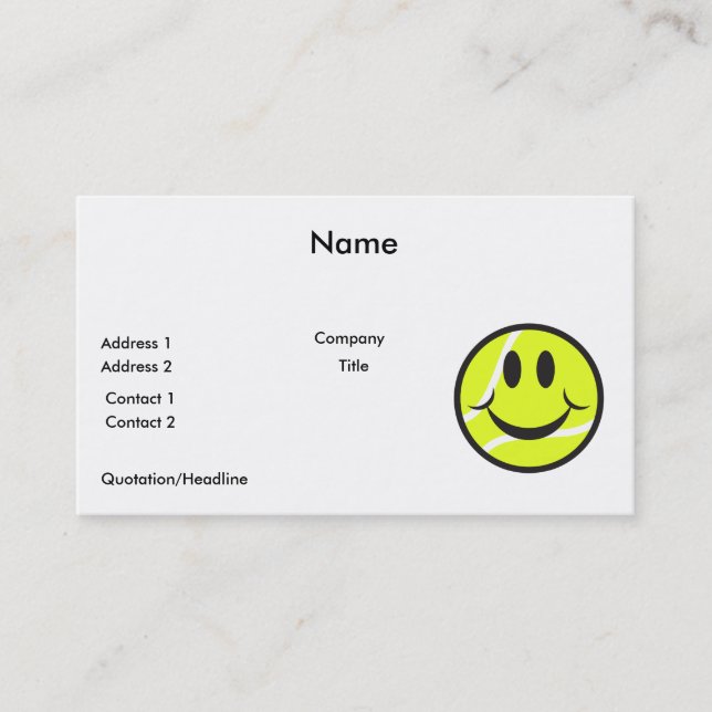 tennis ball face business card (Front)