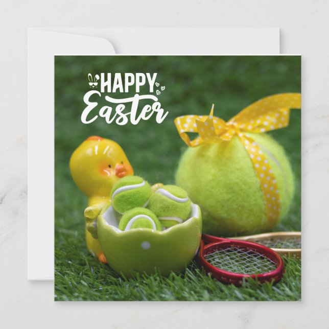 Tennis ball for Easter Holiday in egg shell Card (Front)