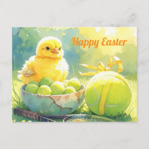 Tennis ball for Easter Holiday in egg shell Postcard