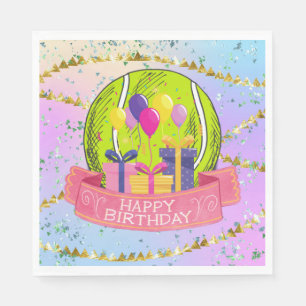 Tennis Ball for Tennis Player Birthday Party  Napkin