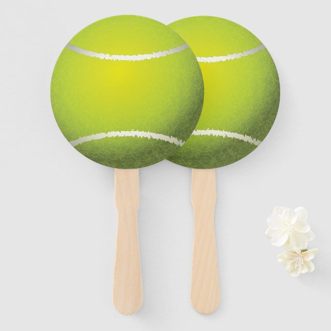 Tennis Ball. Hand Fan (Front and Back)