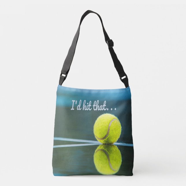 Tennis ball I'd Hit That Funny Gift Crossbody Bag (Back)