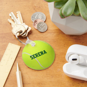 Tennis Ball Look Personalized Keychain