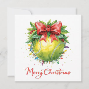 Tennis Ball Merry Christmas Holiday Card