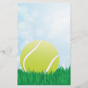 tennis ball on grass stationery