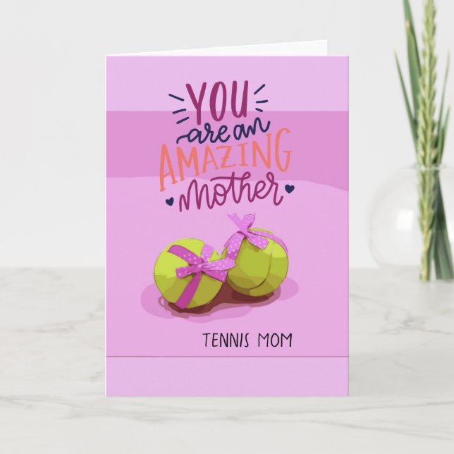 Tennis ball on pink for Tennis Mom Mother's Day  Card (Front)
