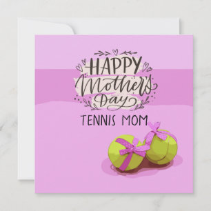 Tennis ball on pink for Tennis Mom Mother's Day    Card