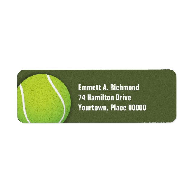 Tennis Ball on the Court Return Address (Front)