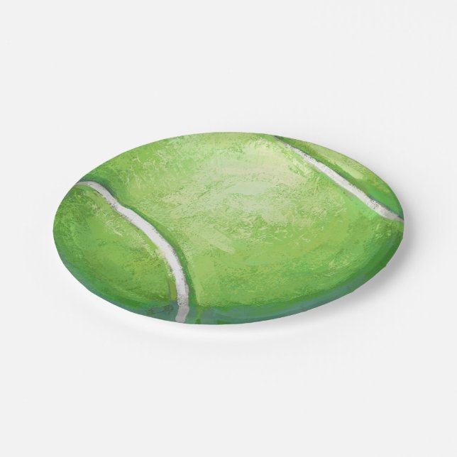 Tennis Ball Paper Plate (Angled)