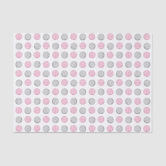 Tennis Ball Pattern Pink and Grey Tissue Paper