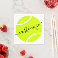 Tennis Ball Personalized Script Paper Cocktail