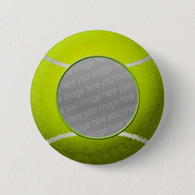 Tennis ball photo 2 inch round button (Front)