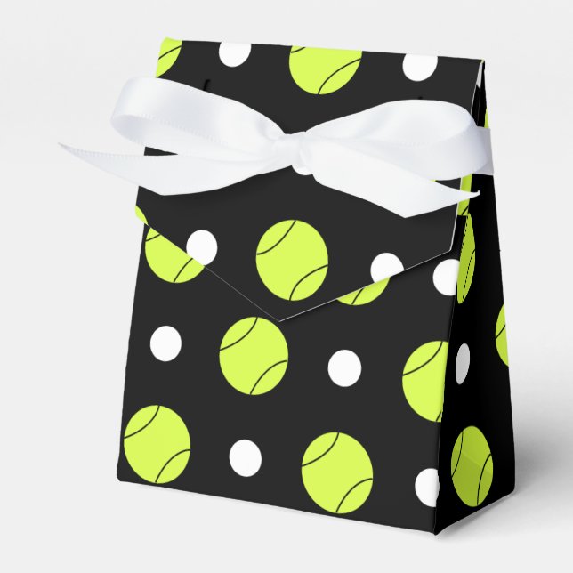 Tennis Ball Polka Dot Pattern Custom Background Favor Box (Front Side)