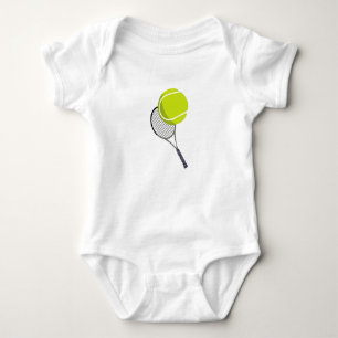 Tennis Ball & Racket Racquet Baby Bodysuit