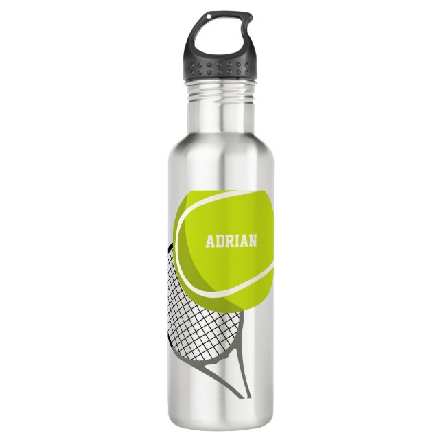 Tennis Ball & Racket Racquet Personalized  710 Ml Water Bottle (Front)