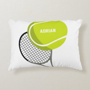 Tennis Ball & Racket Racquet Personalized  Accent Pillow
