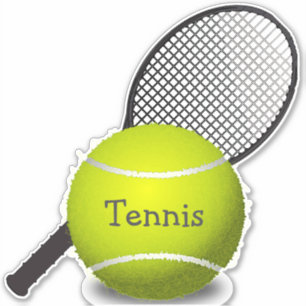 Tennis Ball Racquet Design Contour Sticker