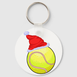 Tennis Ball (Santa Hat) Keychain