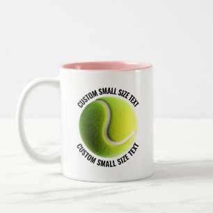 Tennis Ball & Small Text PINK 11oz Custom Two-Tone Coffee Mug