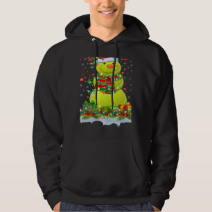 Tennis Ball Snowman Xmas Lights Tennis Christmas Hoodie