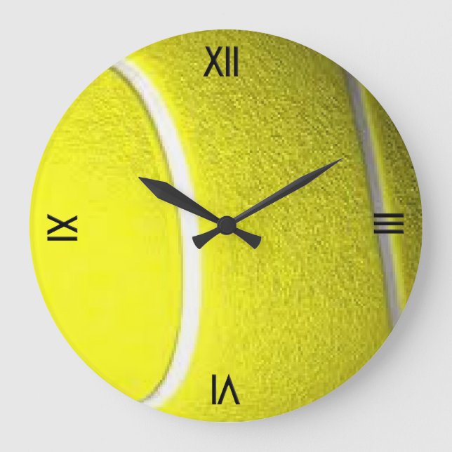 Tennis Ball Sport Horloge murale avec chiffres rom (Recto)