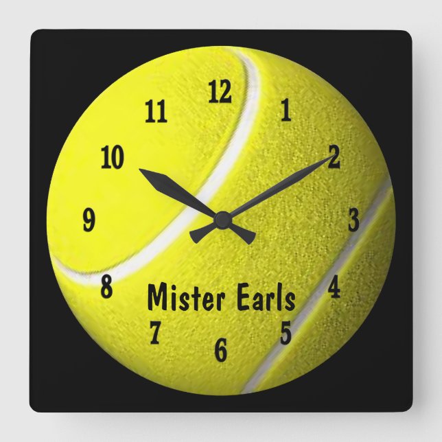 Tennis Ball Sport Wall Personalize Clock (Front)