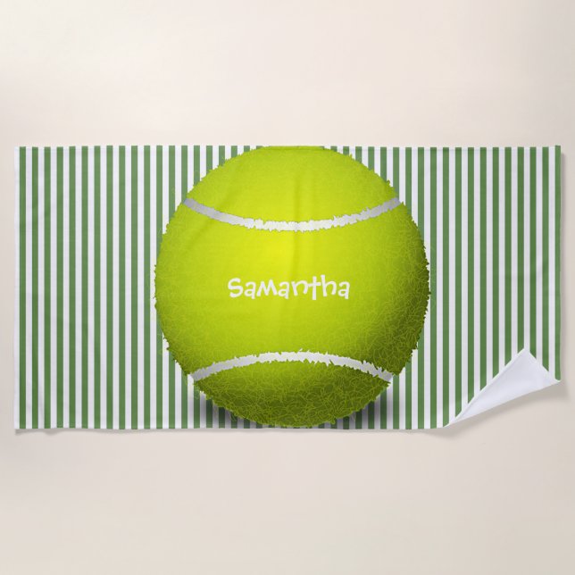Tennis Ball Stripes Design Plage Serviette (Devant)
