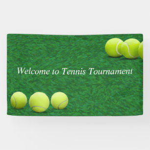 Tennis ball sur la bannière de bienvenue