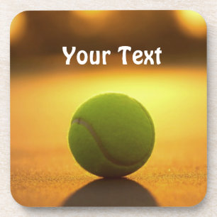 Tennis Ball Tennis Court Personalize Customize Coaster