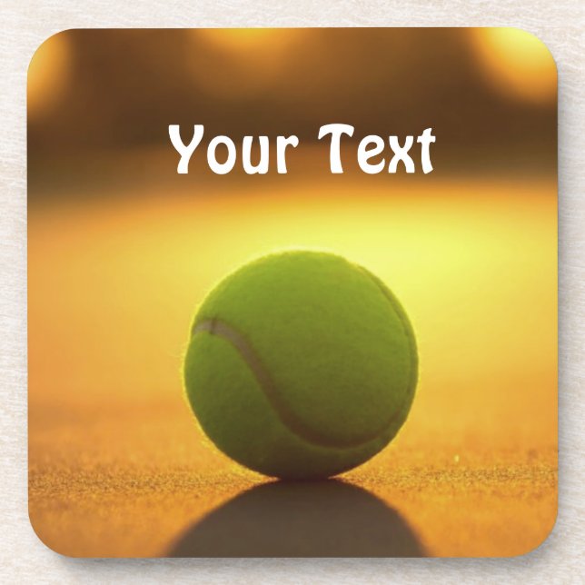 Tennis Ball Tennis Court Personalize Customize Coaster (Front)